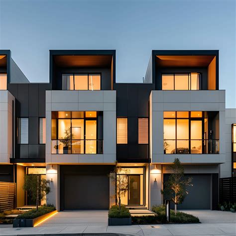 Stylish Modern Townhouse Complex with Sleek Design and Spacious ...