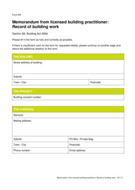 Fillable Online wairoadc govt Record of Building Work (30Kb PDF ...