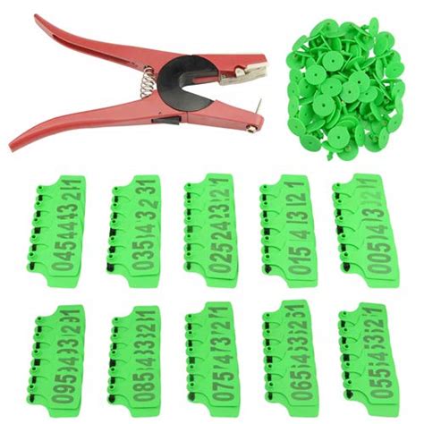 WMYCONGCONG 001-100 Numbered Cattle Ear Tag Livestock Ear Tag Farm ...