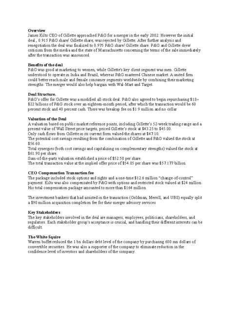 James Kilts CEO - Class assigns for the case study - Overview James ...