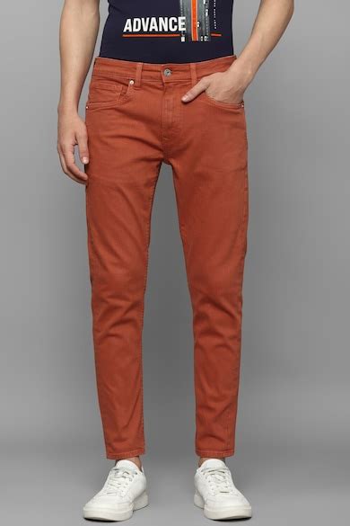 Buy Men Orange Dark Smart Fit Jeans Online - 890418 | Louis Philippe