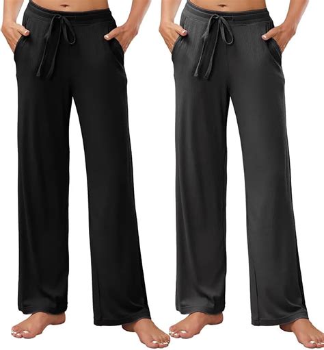 HEARTNICE 2 Pack Women's Pajamas Pants, with Pockets Pj Bottoms Lounge ...