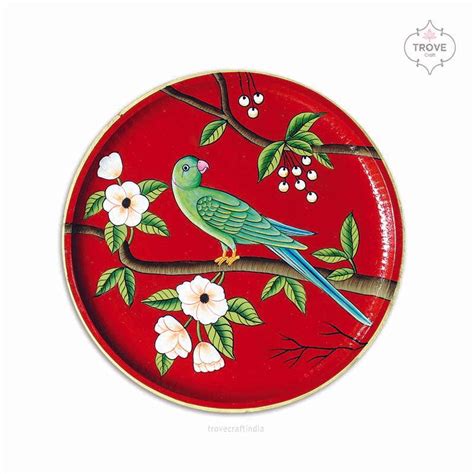 9" Parrot Pichwai Wall Décor Plate – Trove Craft India