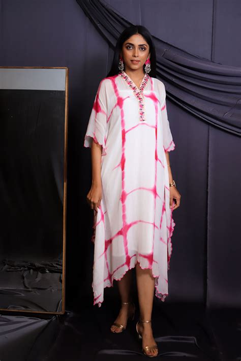 Pink Tie & Dye Scalloped Kaftan – coeurstyle