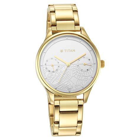 Buy Online Titan Wander White Dial Women Watch With Stainless Steel ...