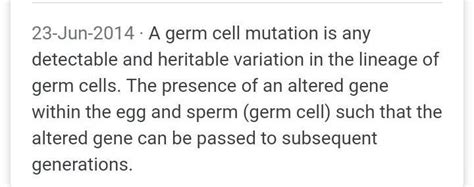 What are germ cell mutations? - Brainly.in