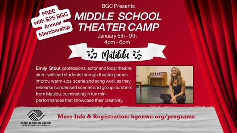 Middle School Theatre Camp with Emily Stout, BGC Steamboat: 325 8th St ...