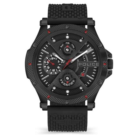 Buy Online Police Quartz Multifunction Black Dial Silicone Strap Watch ...