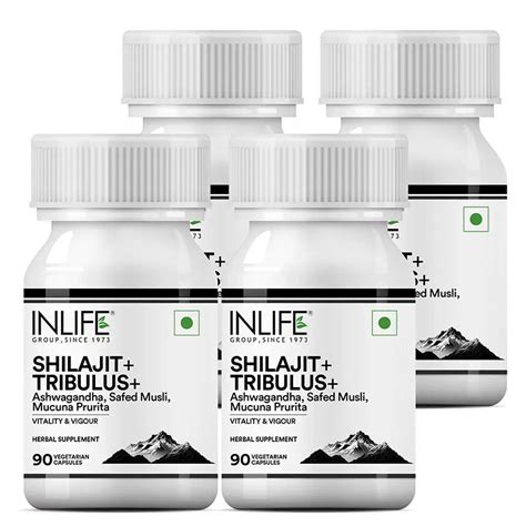Inlife Shilajit + Tribulus Ayurvedic Capsules – Shilajit, Tribulus ...