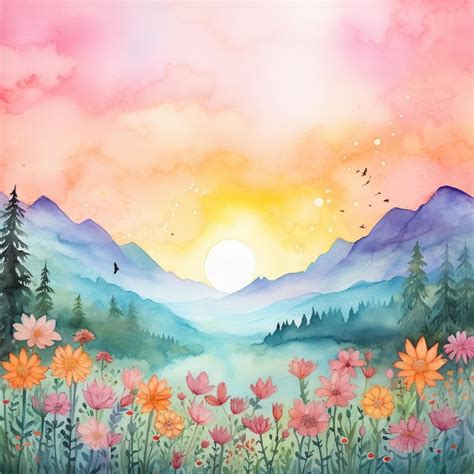 Watercolor summer background | Premium AI-generated image