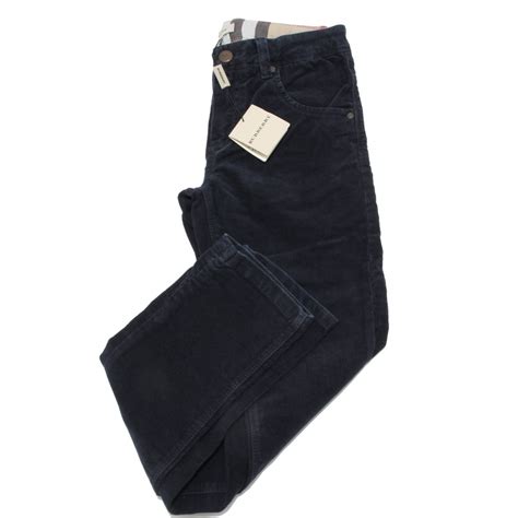 5902M pantaloni bimbo BURBERRY grigi blu velluto children kids pants ...