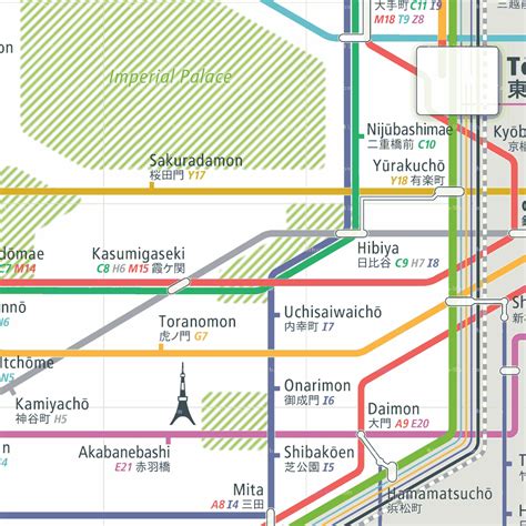 Tokyo Rail Map - City train route map, your offline travel guide
