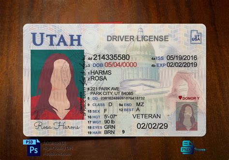 Utah Driver License Template - PSD Stores