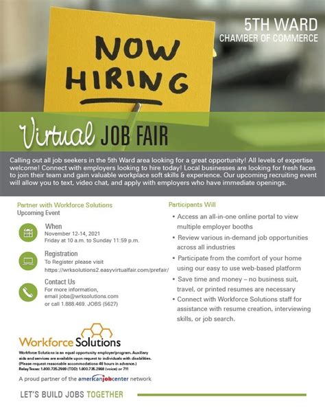 Friendly Reminder: 5th Ward Chamber of Commerce Hiring Event