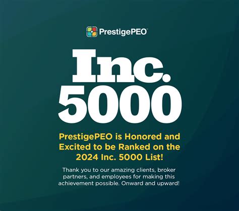 PrestigePEO Ranks on the 2024 INC. 5000 LIST With Three-Year Revenue ...