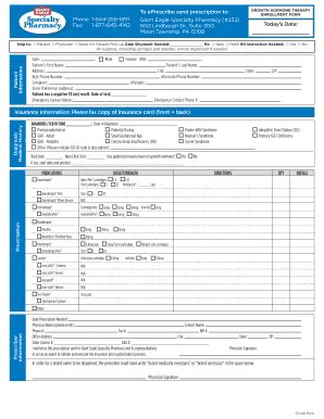 Fillable Online Insurance Information Please fax copy of insurance card ...