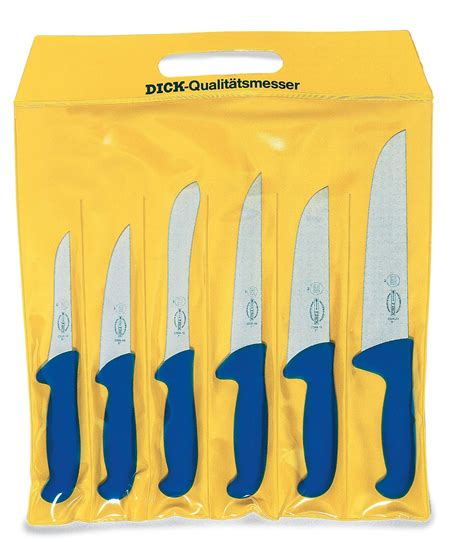 DICK Butcher 6-piece Knife Set with blue handles