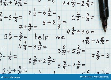 Math Examples, the Inscription - Help Me Stock Photo - Image of ...