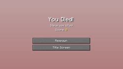Image result for Minecraft Java Death Screen