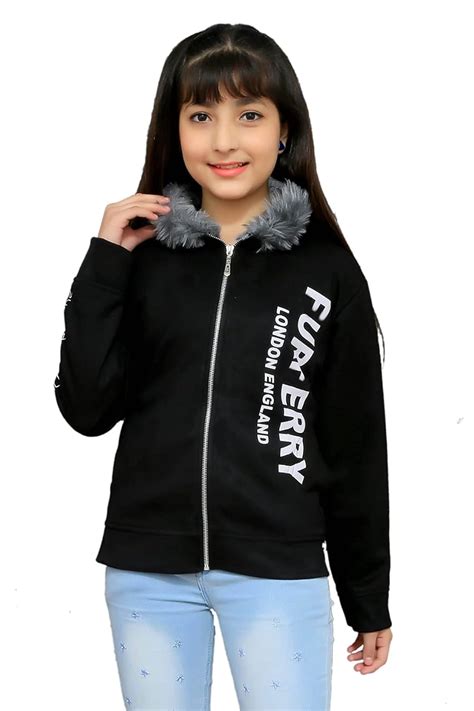 Generic Girls Cotton Blend Hooded Neck Slim Fit Sweatshirt (GNR-Frfry ...