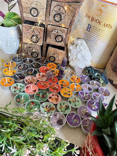 Assorted Pack of Ritual tea-light candles - Set of 25pcs - 5 intention ...