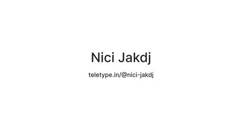 Nici Jakdj — Teletype