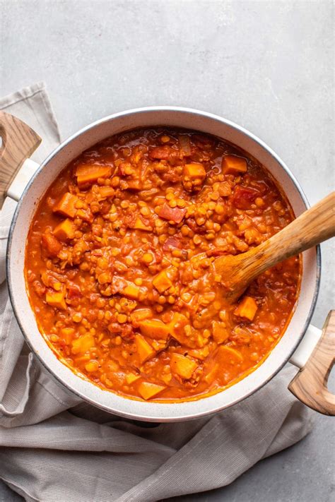 Sweet Potato, Red Lentil, and Peanut Stew (Gluten Free, Vegan) - From ...