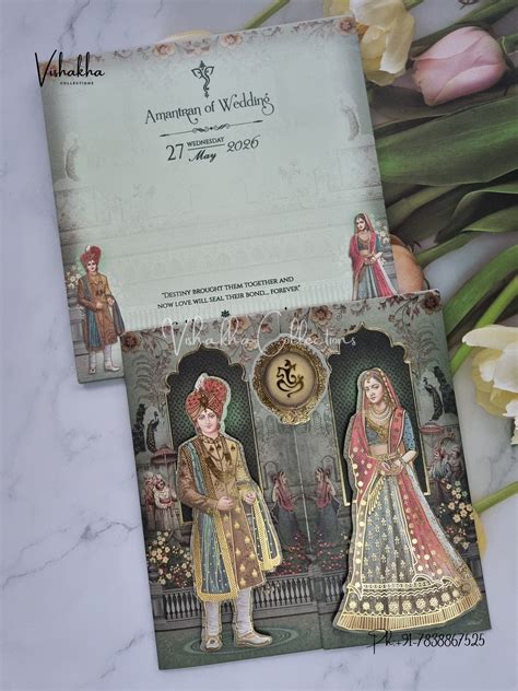 Semi Box Dulah Dulhan Hindu Sikh invitation Cards CR-7065 – Vishakha ...