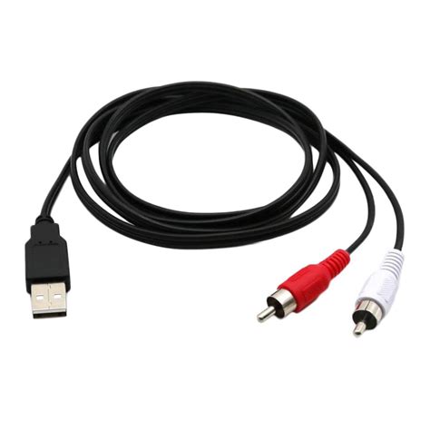 ATORSE® 1.5M Usb A Male To 2X Rca Phono Male Av Cable Aux Audio Video ...
