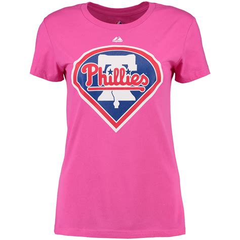 Majestic Philadelphia Phillies Women's Pink #1 Mom T-Shirt