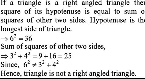 the sides of a triangle are 3cm 4cm and 6cm determine if it is a right ...