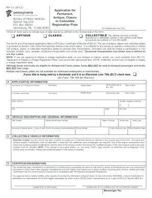 2012 Form PA MV-11 - Blank Fillable Template | Fill Out, Print ...