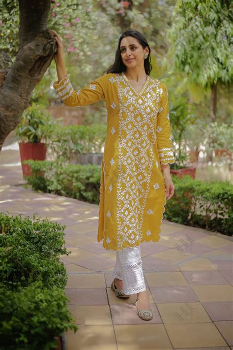 Saba Collection :- Chikankari Casual & Festive Kurta - House Of Kari ...