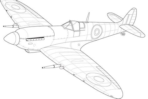 Spitfire Plane Coloring Pages