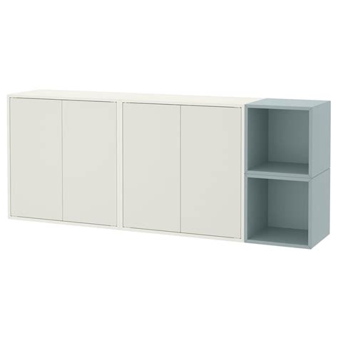 EKET wall-mounted cabinet combination, white/light grey-blue, 175x35x70 ...