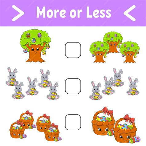 Más o menos Hoja de trabajo de actividades educativas para niños y ...