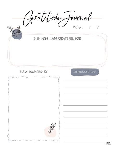 Gratitude Journal Templates - 23 FREE Printables | Printabulls