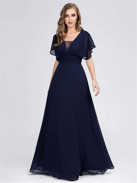ever AMBRYN|Women's A-Line Empire Waist Maxi Chiffon Evening Dress ...