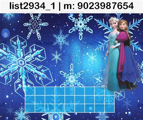 Elsa theme designs in Tambola Housie