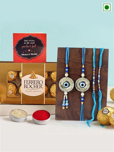 Buy | Rakhi for Brother Bhabhi and Kids with Chocolate Hamper 1 Roli ...