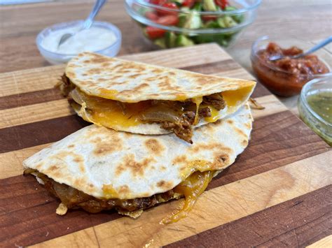 Pulled Pork and Sauteed Onion Quesadillas - The Weary Chef