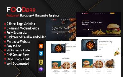 Image result for Bootstrap 4 Recipes Template