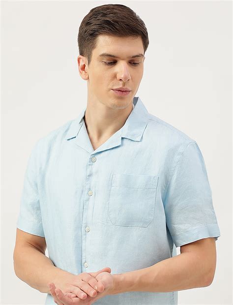 Buy Linen Textured Short Sleeves Shirt at Marks & Spencer