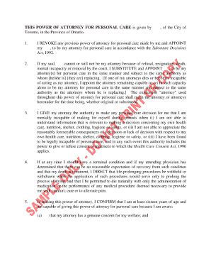 Job Application Form Ontario Power Of Attorney For Property Form ...