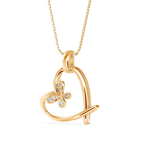 Heartfelt Flutter Lab-Grown Diamond Heart Pendant without Chain – Zavya
