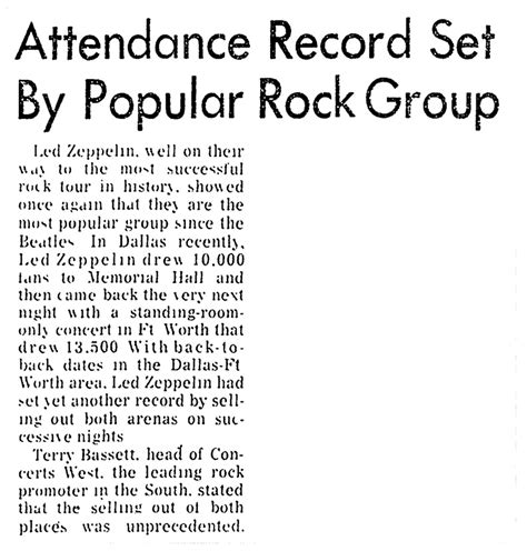 Memorial Auditorium (Dallas) - May 18, 1973 / Dallas | Led Zeppelin ...