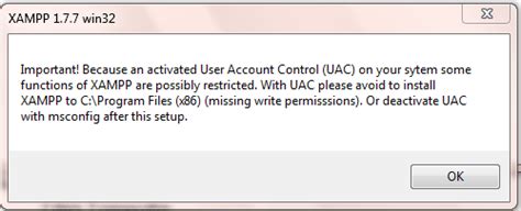 Image result for Activated User Account Control Xampp