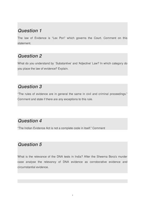 Evidence Law Questions class tests Good notes prepared by hard work ...