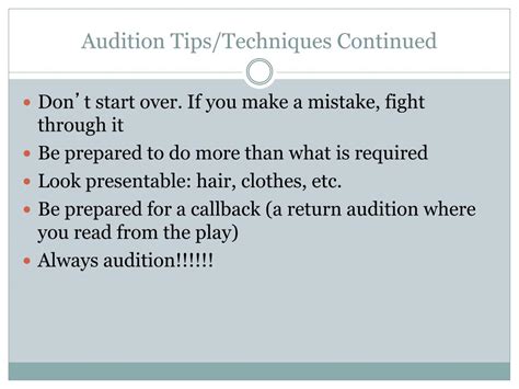 Modeling Audition Tips 的图像结果