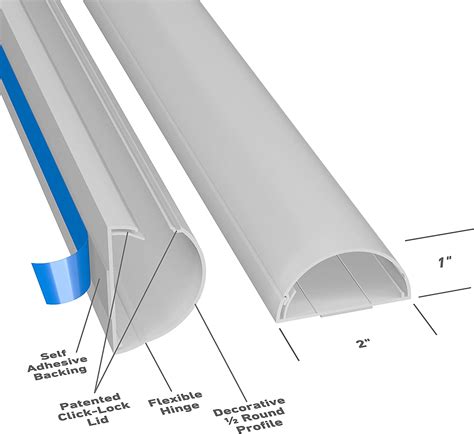 Buy D-Line Cord Hider 2-Pack, Cable Raceway, Desk Cable Management ...